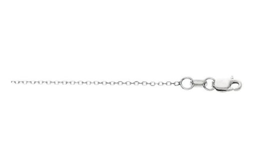 14K White Gold 18" Diamond-Cut Cable Chain with Lobster Clasp