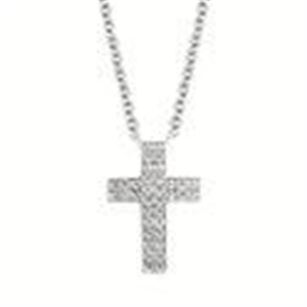 Diamond Cross Necklace in Sterling Silver