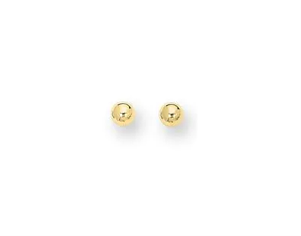 14K Yellow Gold 5mm Ball Stud Earrings
