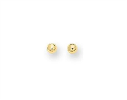 14K Yellow Gold 5mm Ball Stud Earrings