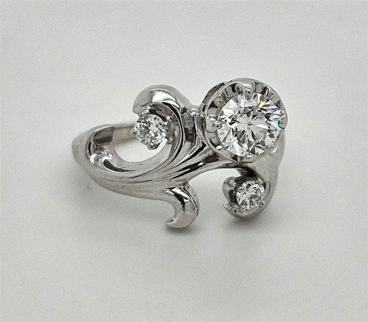14KW DIAMOND FREEFORM RING 0.5