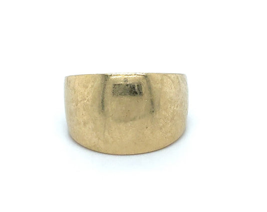 14K Yellow Gold Wide Front Smooth Ring