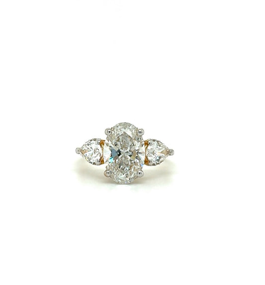 LGD 14KYG 4.17CTW Three-Stone Engagement Ring