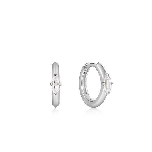 Ania Haie Radiant Sparkle Emblem Huggie Hoop Earrings