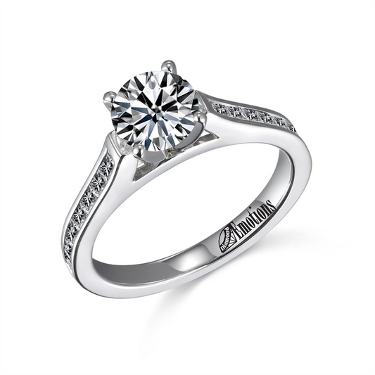 Classic Cathedral Ring Semi-Mount with .38Ct Channel-Set Diamonds