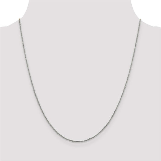 Elegant 14K White Gold Sparkle Singapore Chain