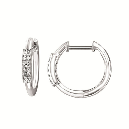 Diamond Hoop Earrings in Sterling Silver