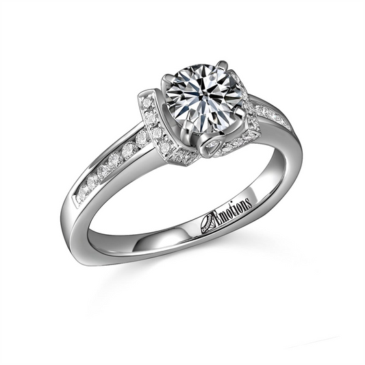 Elegant Solitaire Ring Semi-Mount with .33Ct Diamonds