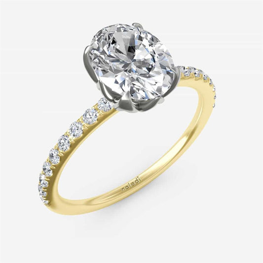 Diamond Engagement Ring with 4 Prong Tulip Head Semi-Mount