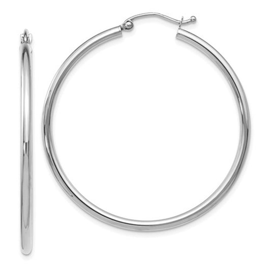 Classic 14K White Gold Hinged Hoop Earrings  Parker Jewelers Carlisle, PA
