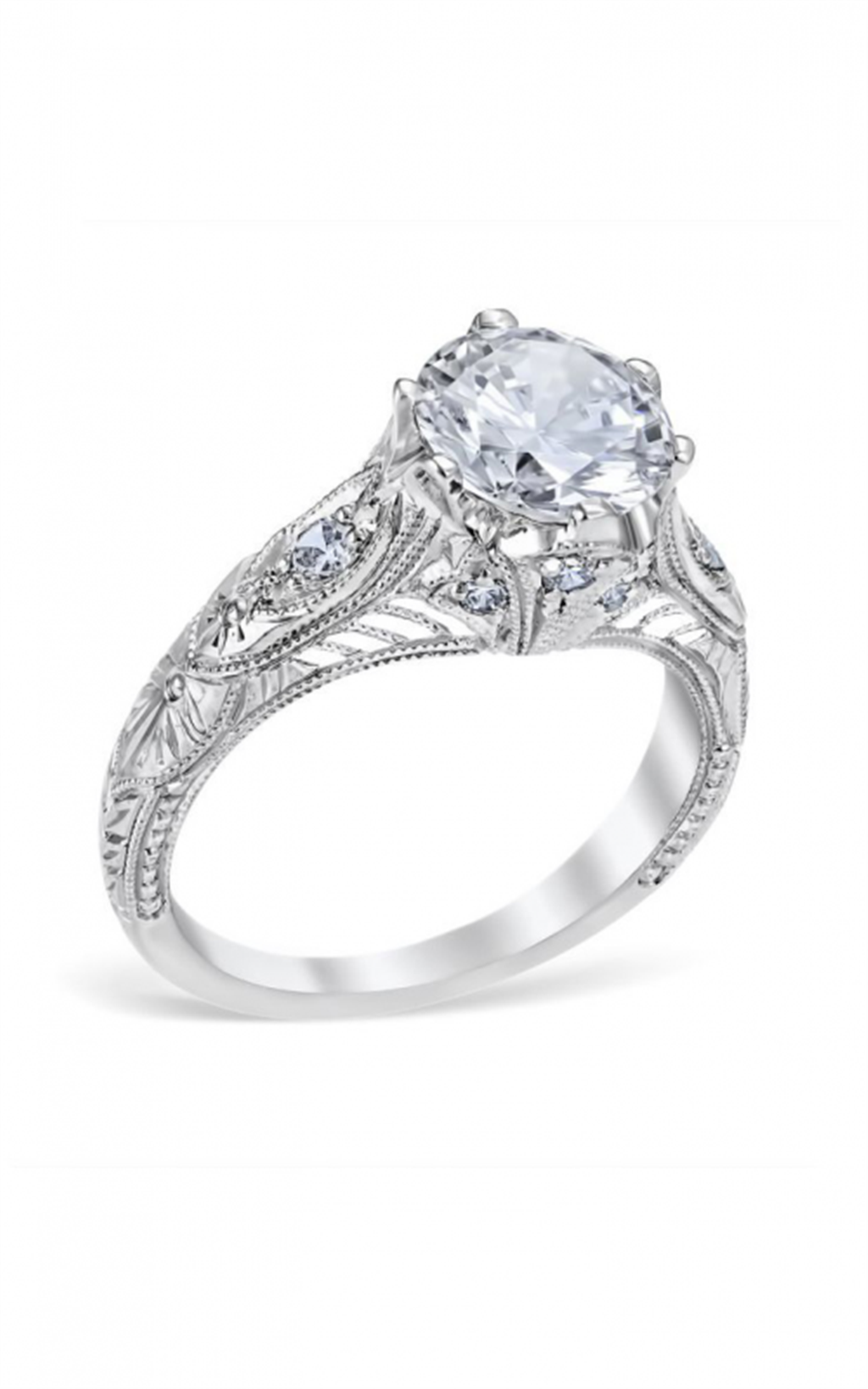 Venetian Crown Vintage Filigree Engagement Ring Semi-Mount