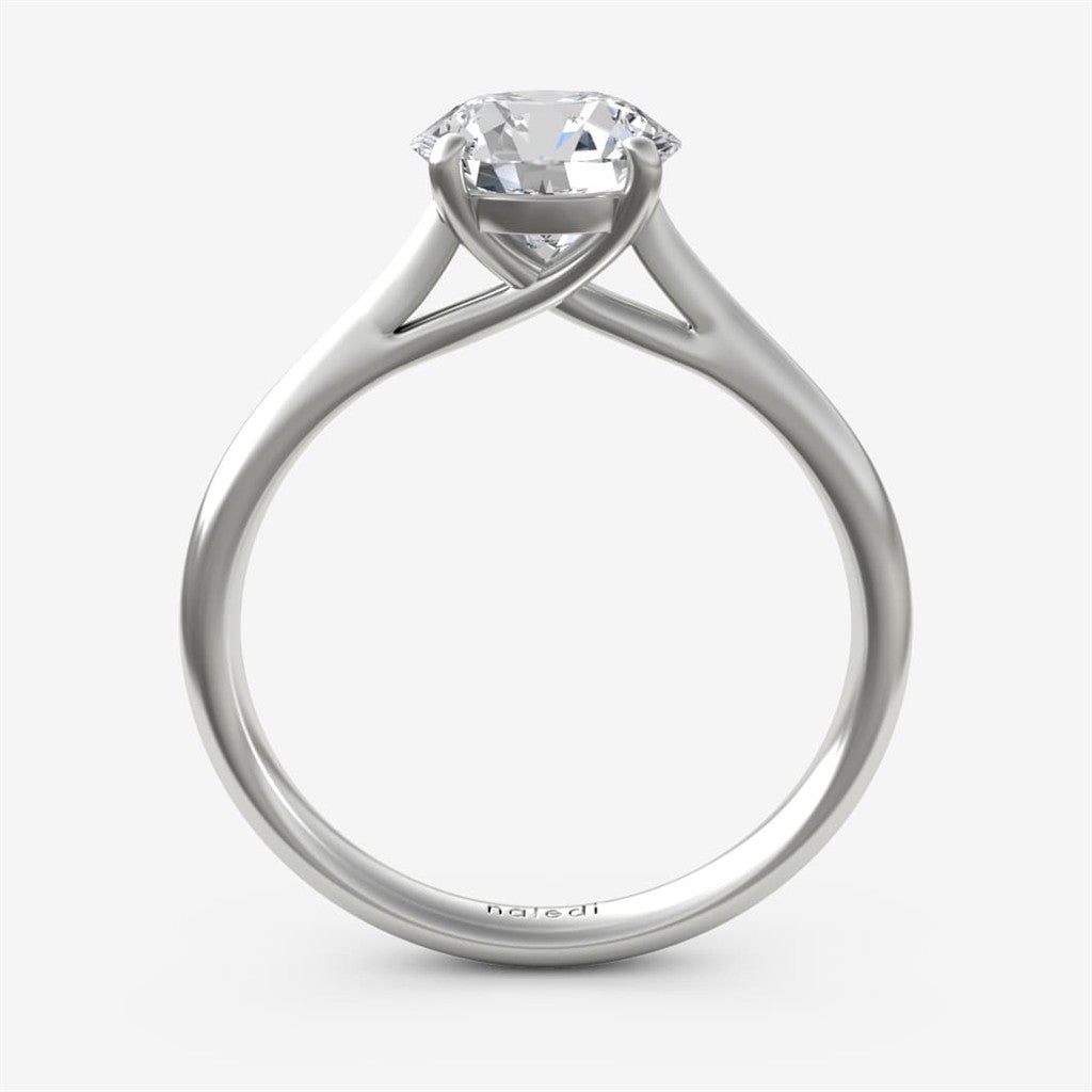 Basic Cathedral Trellis Solitaire 4 Prong Setting with 2.3mm Ring Shank Engagement Ring Semi-Mount