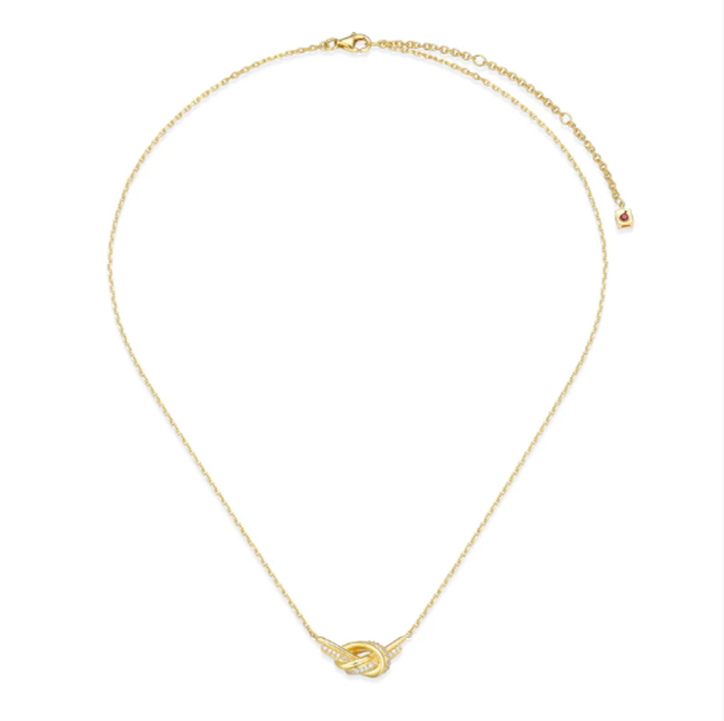 ELLE Unity Knot Pendant Necklace – 14K Yellow Gold-Plated Sterling Silver, 17–20"