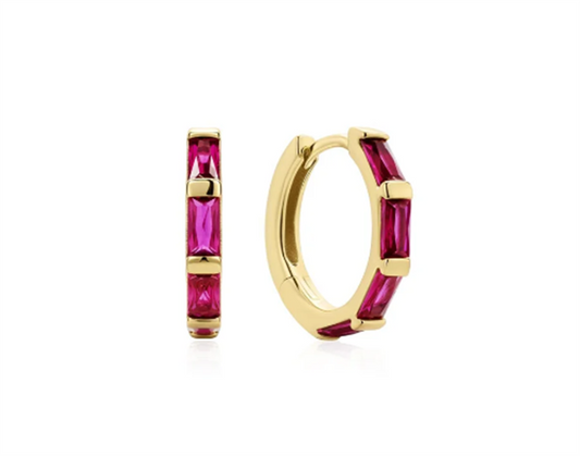 Gold Rosé Holiday Huggie Hoop Earrings