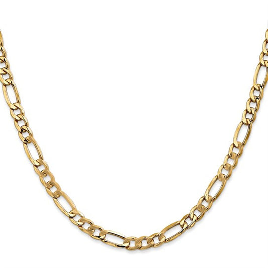14K Yellow Gold 24" 5.75MM Figaro Chain – Semi Solid with Lobster Clasp