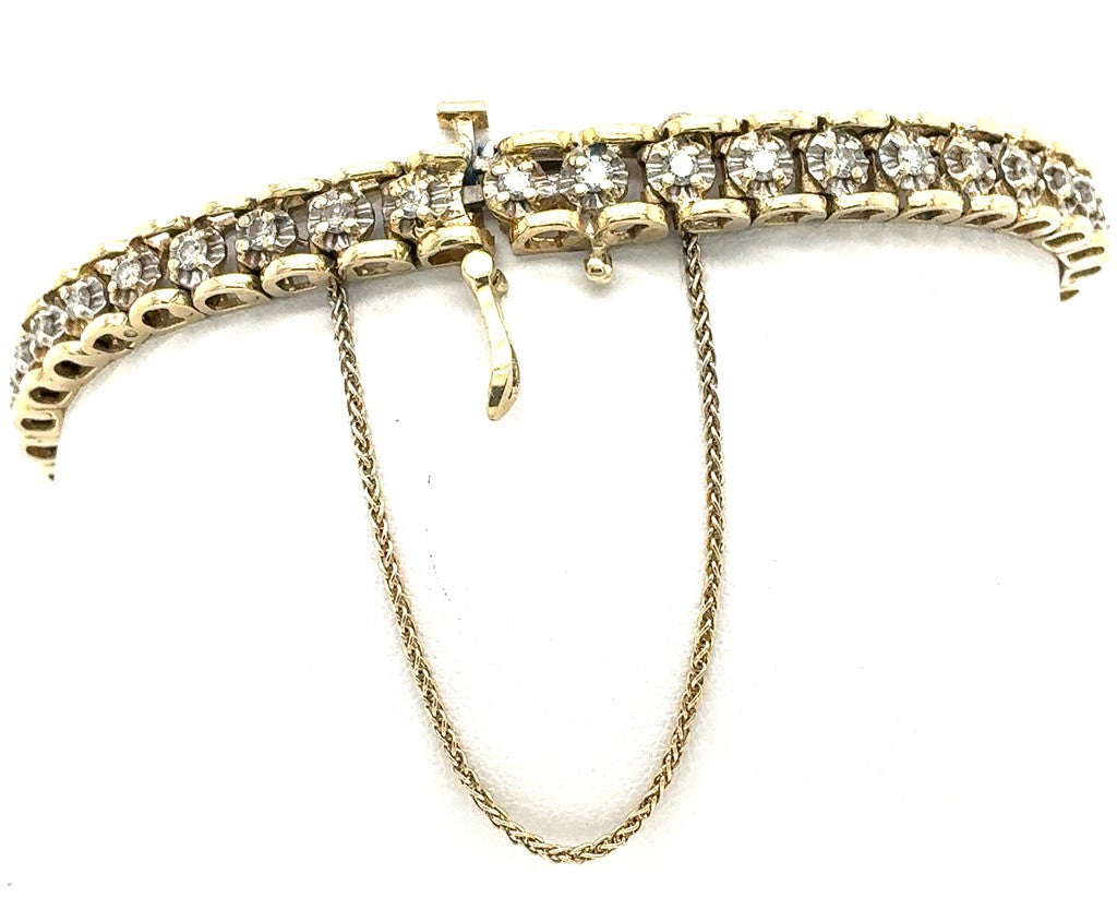 10K Yellow Gold Diamond Bracelet – 1CTW
