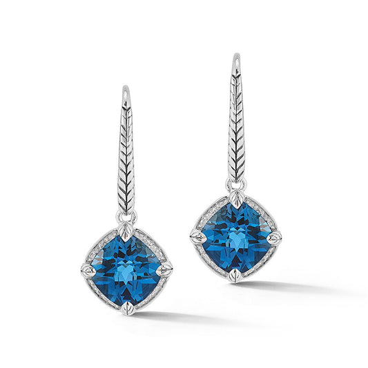 JAI Sterling Silver Signature Gemstone & Diamond L | Silver Earrings