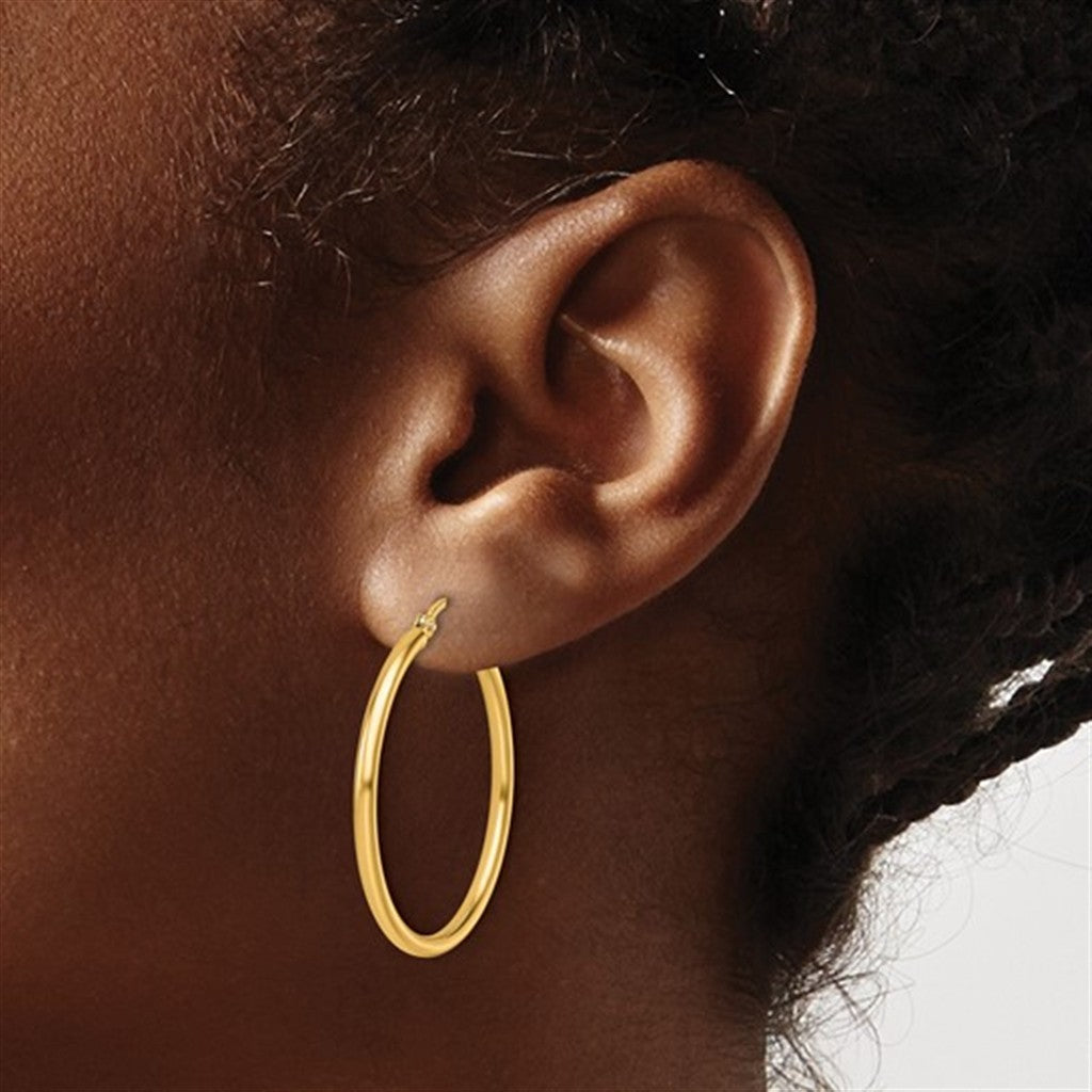 Classic 14K Yellow Gold Hoop Earrings