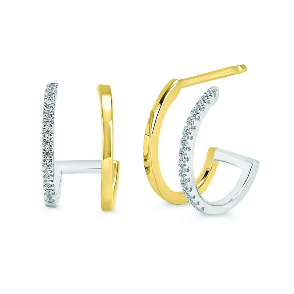 1/6 Ctw. Diamond Hoop Earrings in 10K Gold