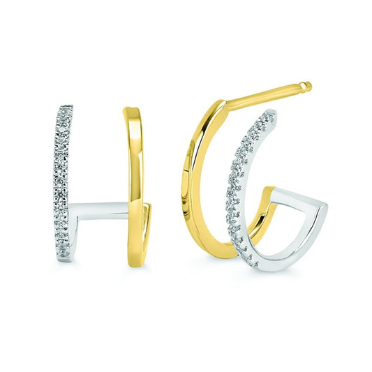 1/6 Ctw. Diamond Hoop Earrings in 10K Gold