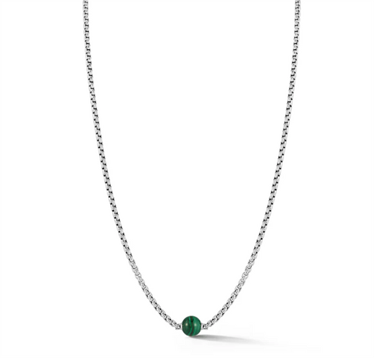 JAI Sterling Silver Malachite Necklace