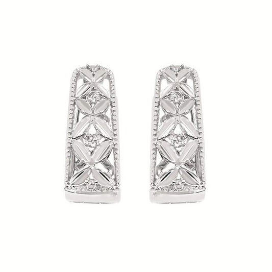 SS .04CTW Diamond Hoop Earrings – Timeless Shine