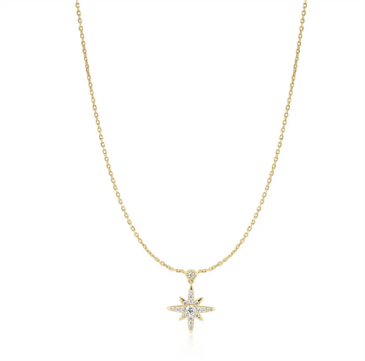 Gold Sparkling Nova Star Necklace