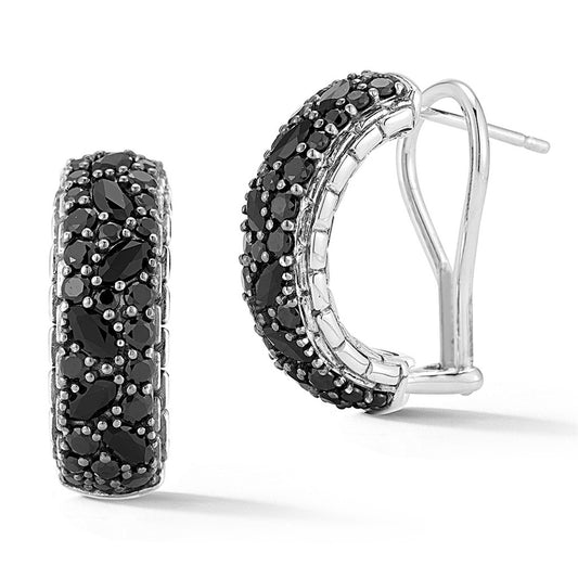 JAI Sterling Silver Multi Gemstone Hoop Earrings w | Silver Earrings