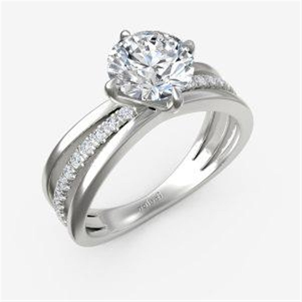 Converging Ray Engagement Ring with Signature Head Semi-Mount