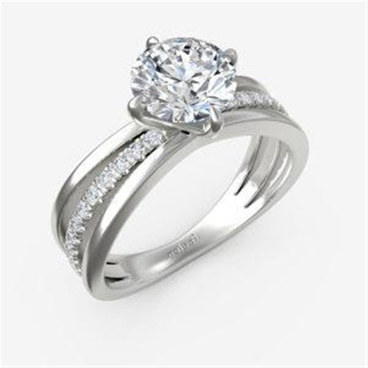 Converging Ray Engagement Ring with Signature Head Semi-Mount