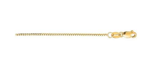 14K Yellow Gold 18" Classic Box Chain with Lobster Clasp