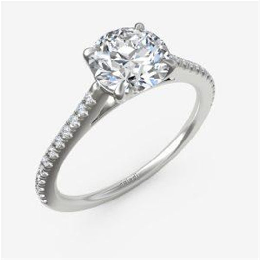 Delicate Diamond Shank Cathedral Setting Engagement Ring Semi-Mount