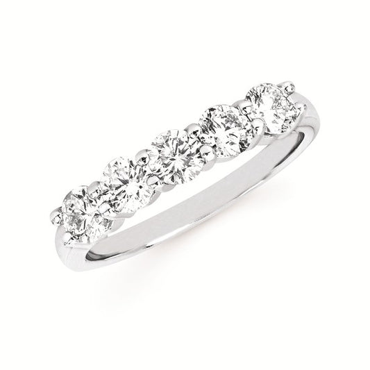 1 Ctw. 5 Stone Prong Set Diamond Anniversary Band