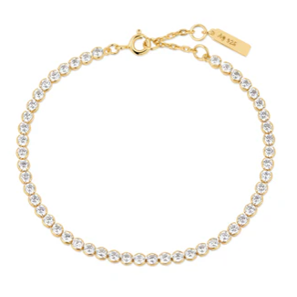 Exquisite Gold Row Bezel Set Bracelet