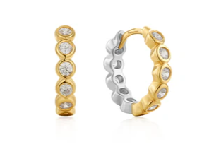 ANIA HAIE TT Reversible Bezel CZ Huggies – Versatile Elegance