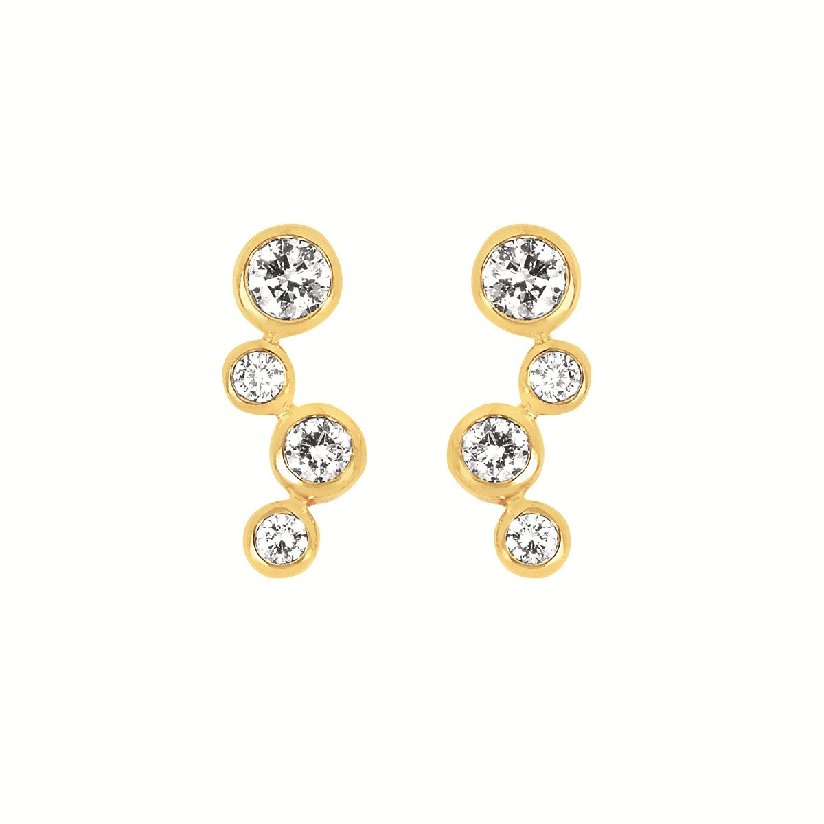 LGD SS/18KYG .25CTW 8-Round Bezel-Set Diamond Stud Earrings