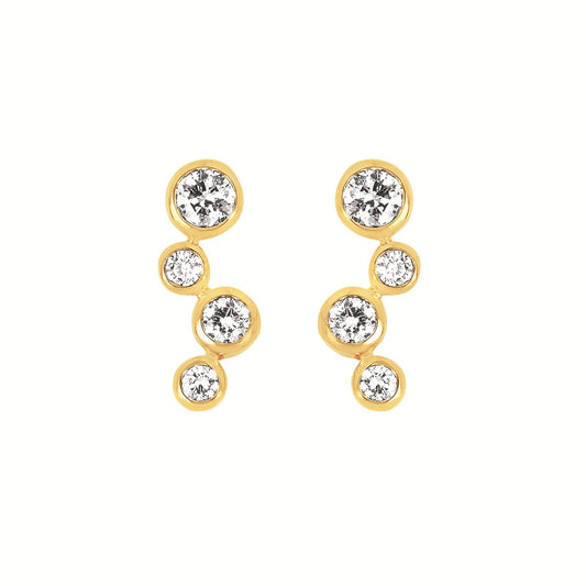 LGD SS/18KYG .25CTW 8-Round Bezel-Set Diamond Stud Earrings