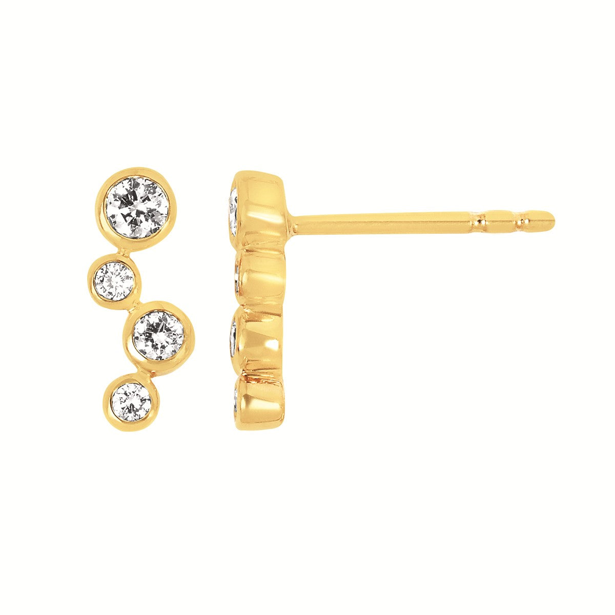 LGD SS/18KYG .25CTW 8-Round Bezel-Set Diamond Stud Earrings