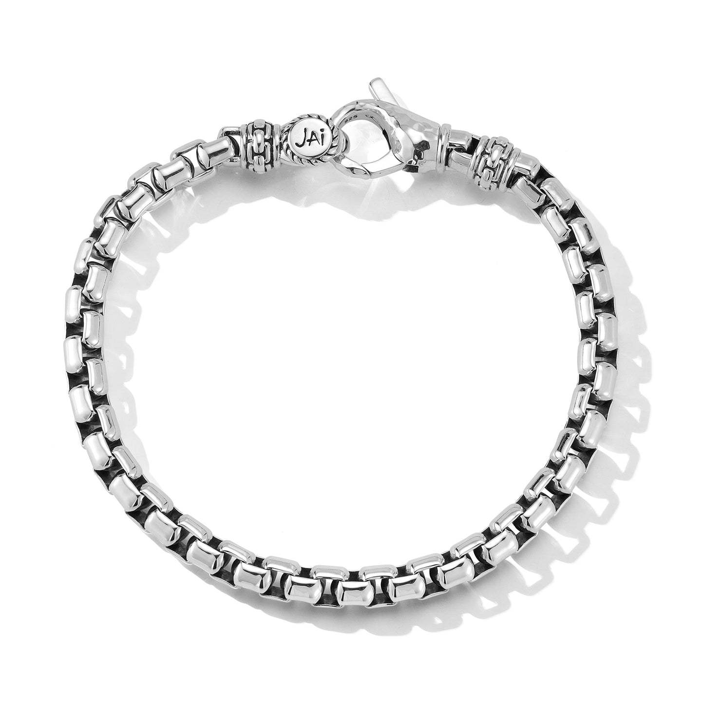 JAI Sterling Silver 5.3mm Box Chain Bracelet, Size | Silver Bracelets