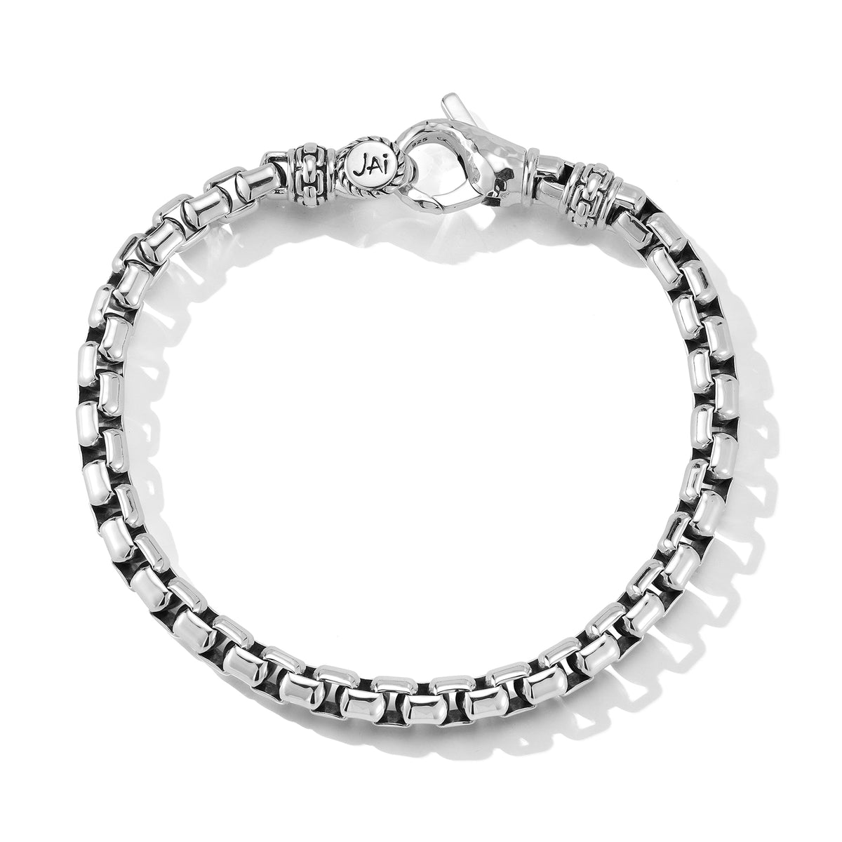 JAI Sterling Silver 5.3mm Box Chain Bracelet, Size | Silver Bracelets