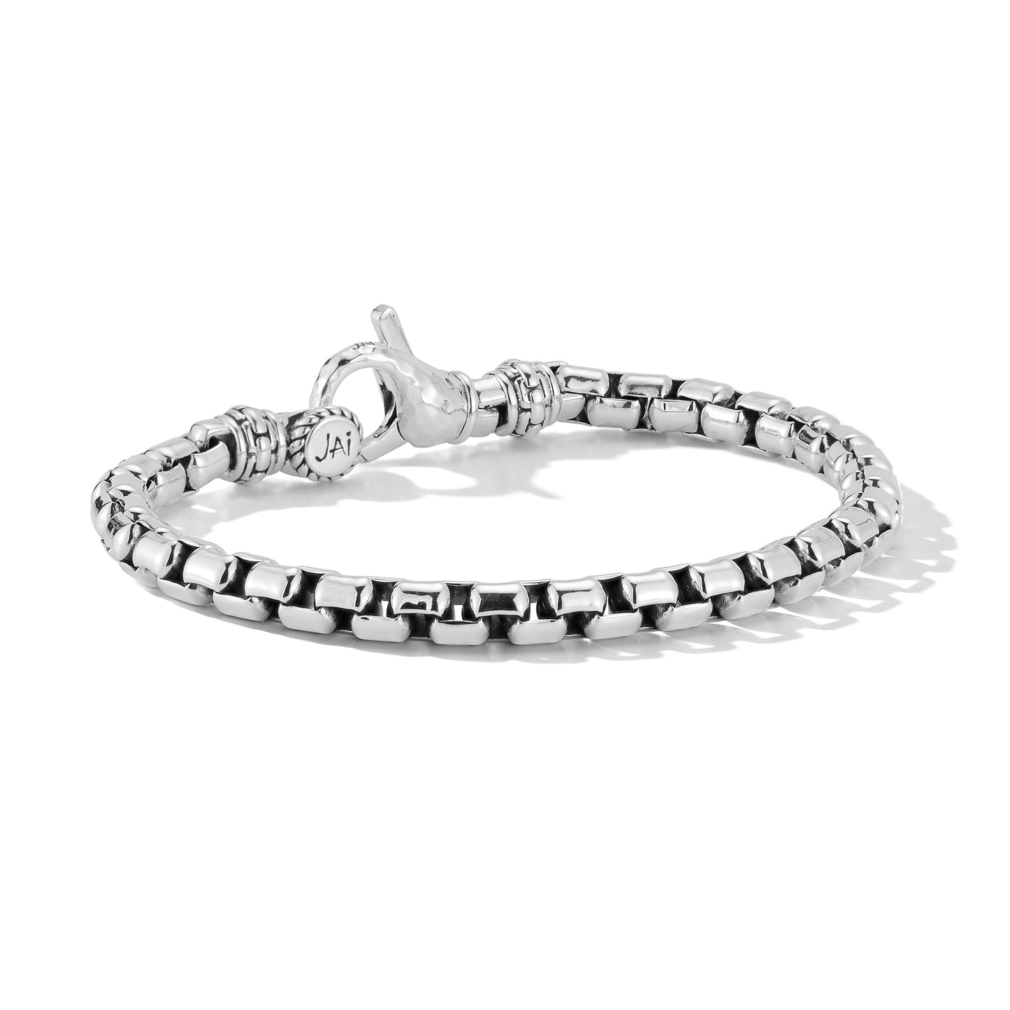 JAI Sterling Silver 5.3mm Box Chain Bracelet, Size | Silver Bracelets