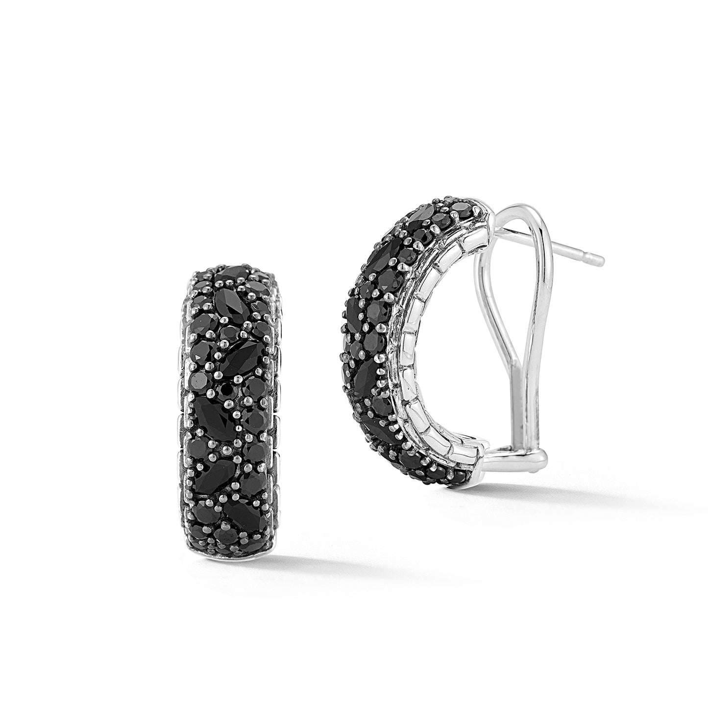 JAI Sterling Silver Multi Gemstone Hoop Earrings w | Silver Earrings