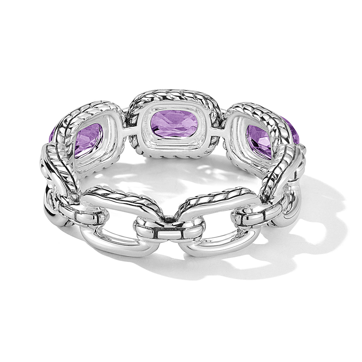 JAI Sterling Silver Statement Link & Multi Gemston | Silver Rings