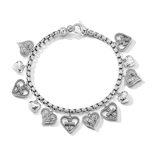 JAI Sterling Silver Wings Of Love 3.7mm Box Chain  | Silver Bracelets