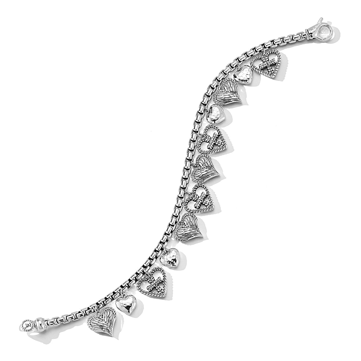 JAI Sterling Silver Wings Of Love 3.7mm Box Chain  | Silver Bracelets