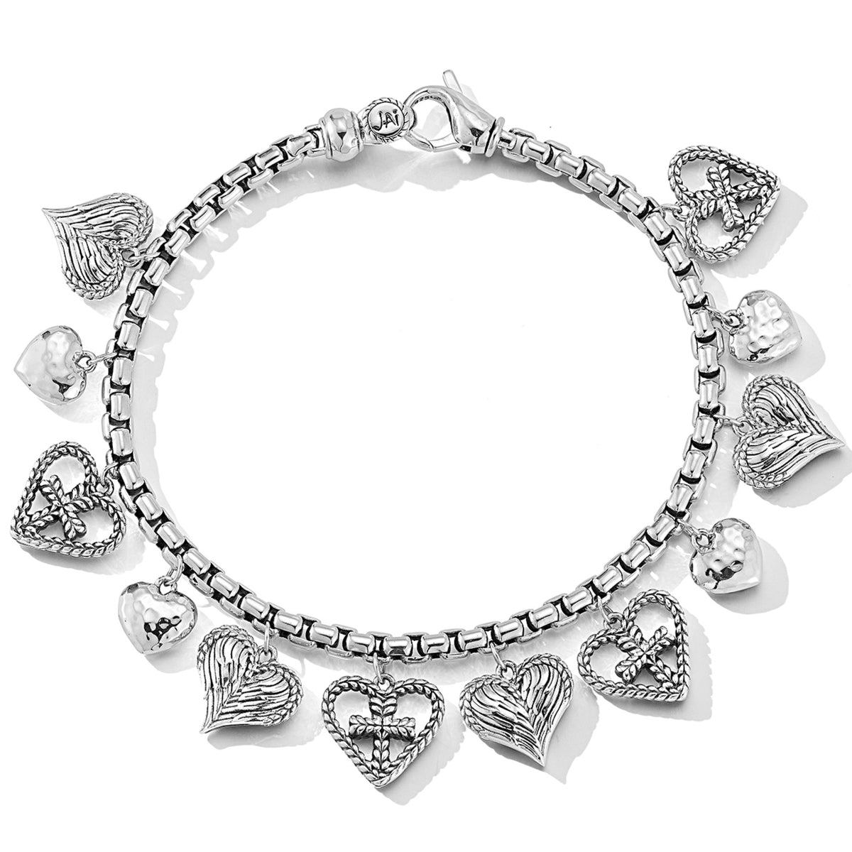 JAI Sterling Silver Wings Of Love 3.7mm Box Chain  | Silver Bracelets