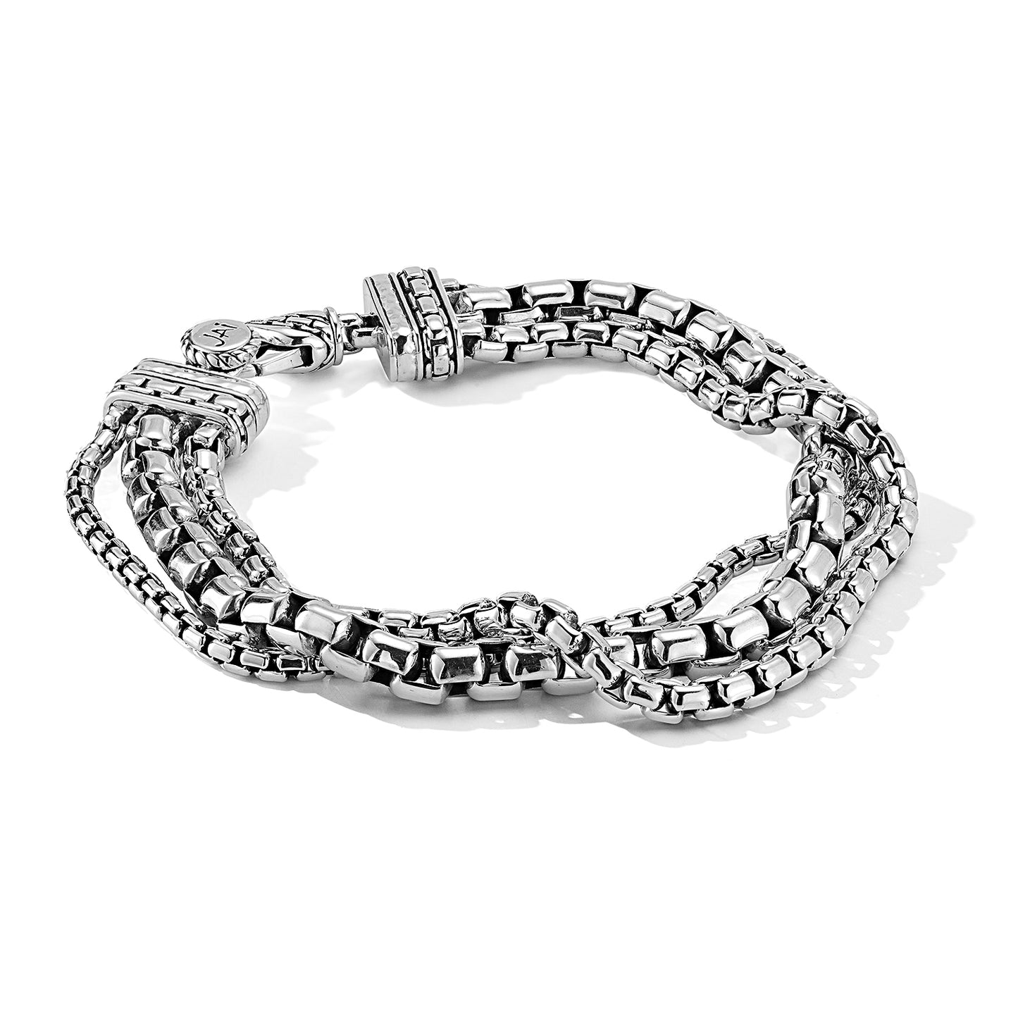 JAI Sterling Silver Triple Strand Box Chain Bracel | Silver Bracelets