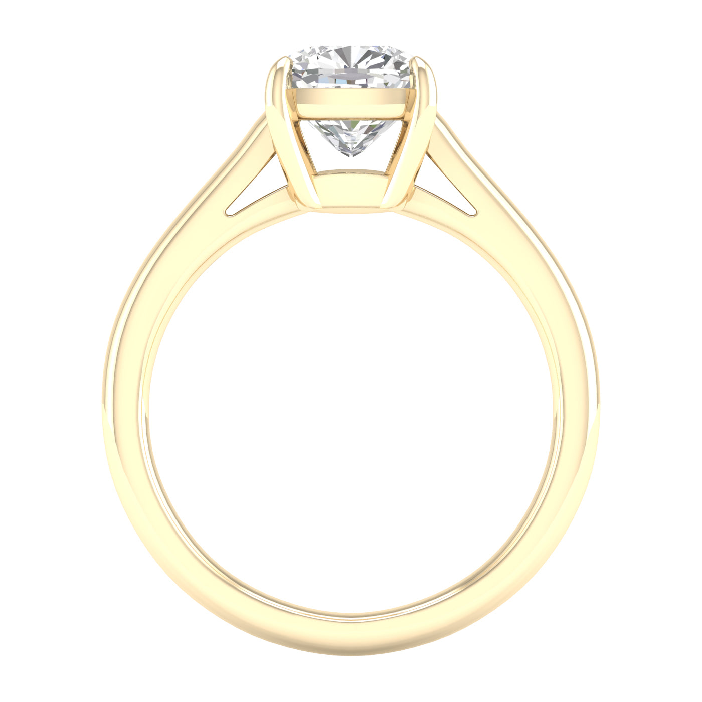 LGD 2.03CTW 14K Yellow Gold Cushion-Cut Solitaire Engagement Ring