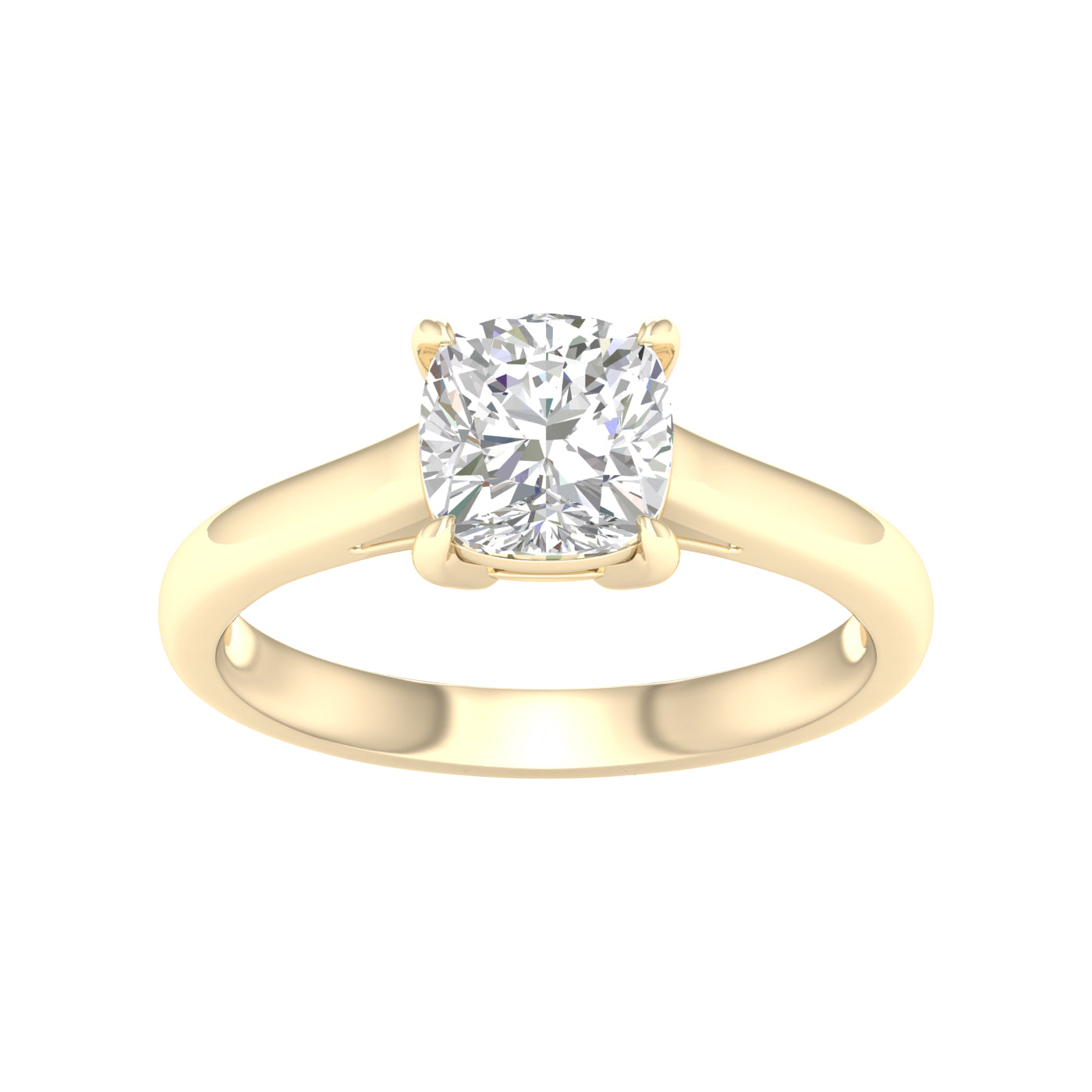 LGD 2.03CTW 14K Yellow Gold Cushion-Cut Solitaire Engagement Ring