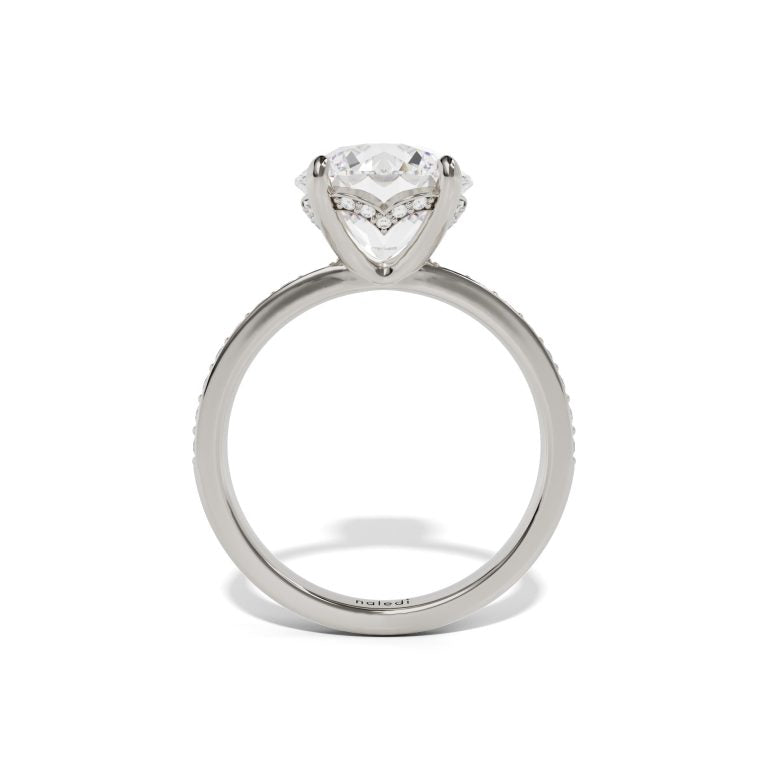 14K Two-Tone Maria Semi-Mount Engagement Ring – Hidden Halo